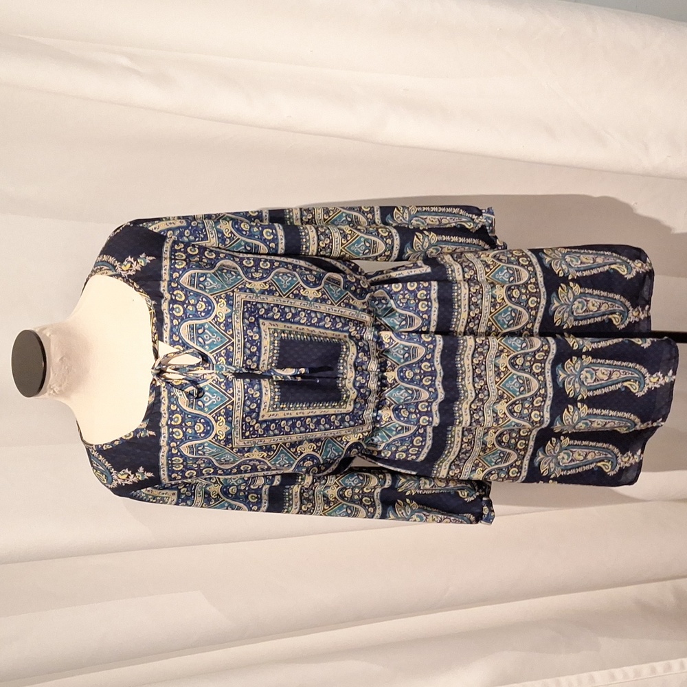 Cremieux Blue Paisley Dress Size M